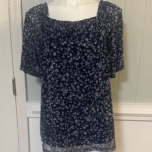 Papermoon Navy Blue Floral Blouse